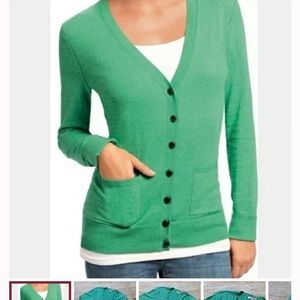 Cabi green billy cardigan #697, size S